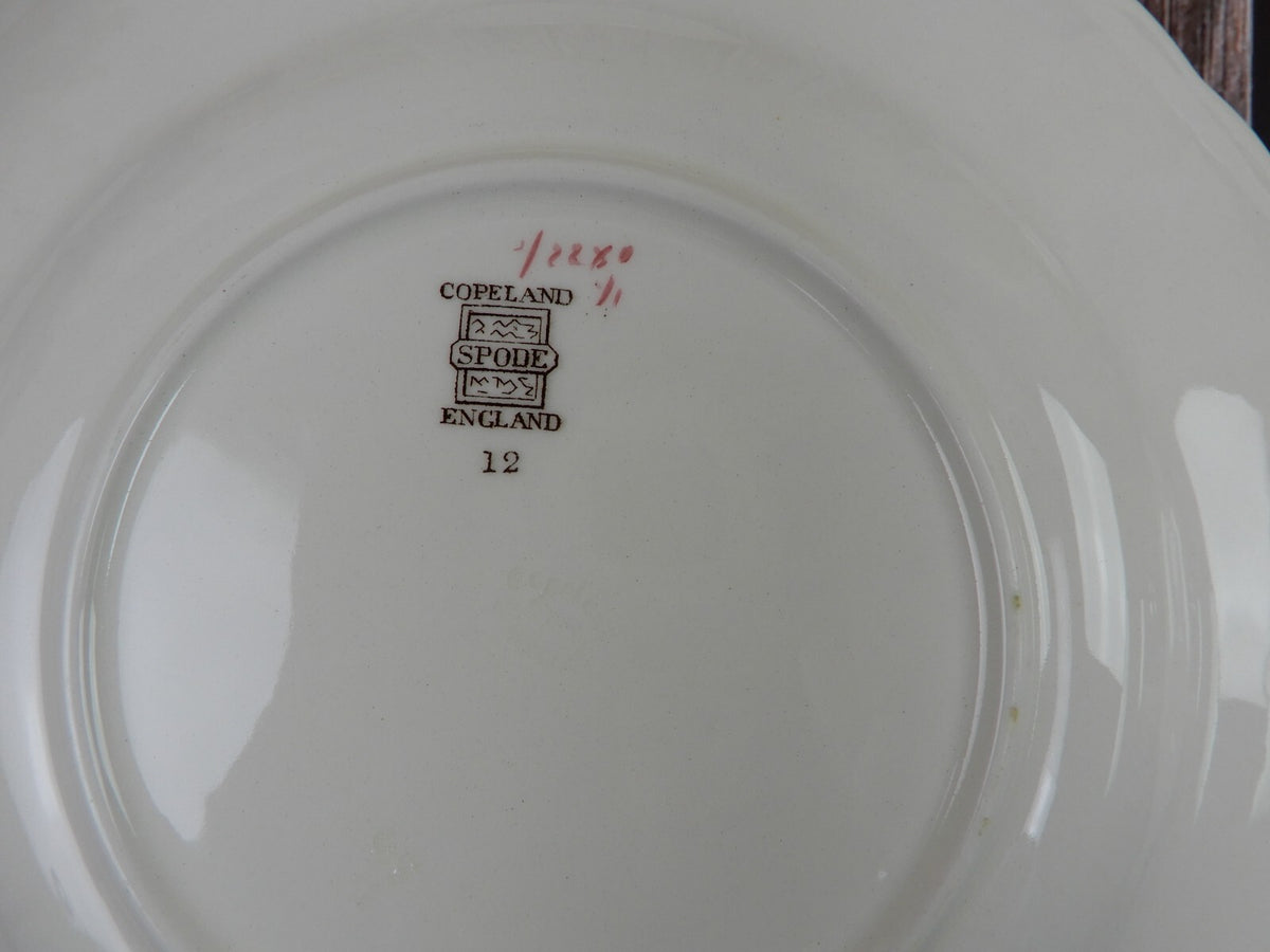 Set of 4 Copeland Spode Embossed Daisy Signed ALDEN Pattern 9 1/4" Lunch Plates
