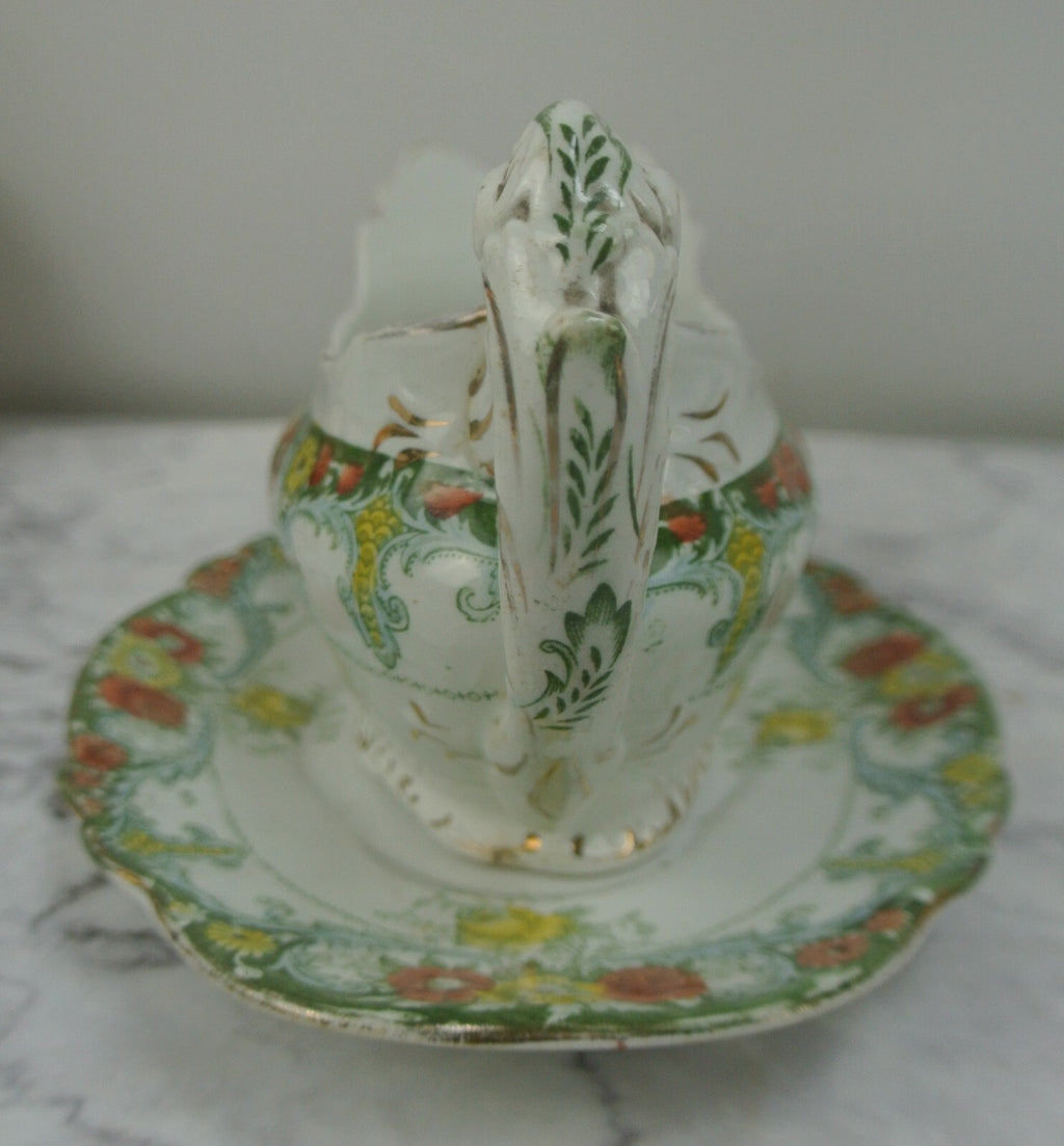 Antique Belmont J.H.W & Sons England Gravy Boat with Underplate "B"