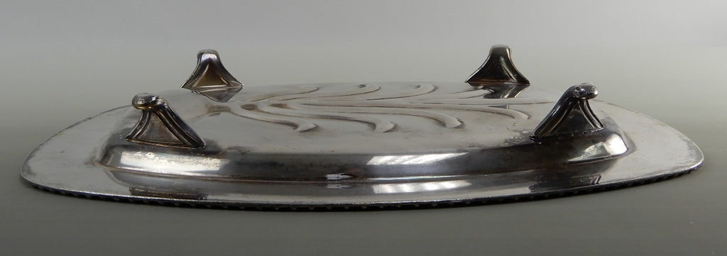 Vintage Tree Of Life Academy Silver on Copper Footed Meat Platter Tray 16-1/4"