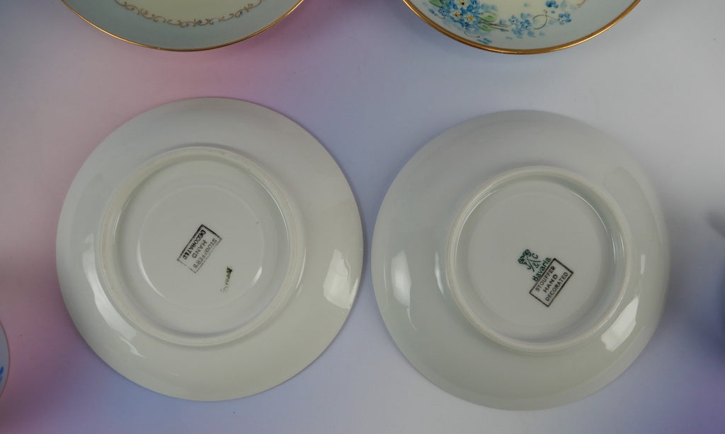 4 Pc. Stouffers Hand Decorated Blue Forget Me Not~ Cups and Saucers