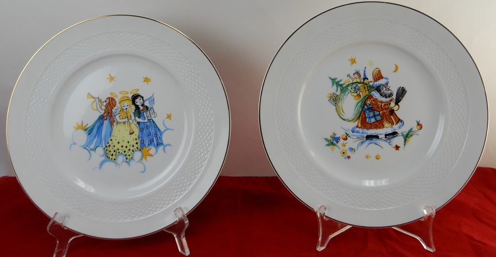 Hutschenreuther Christmas Dinner Decorative Plates "Musical angels and Santa"