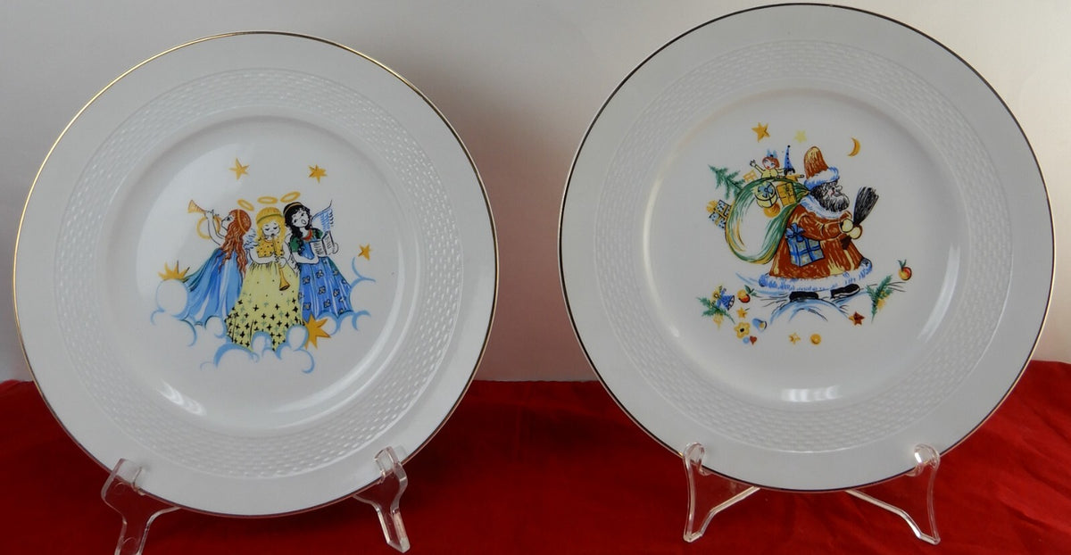 Hutschenreuther Christmas Dinner Decorative Plates "Musical angels and Santa"