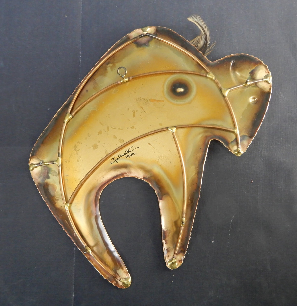 Vintage Galbraith 1996 Welded Buffalo Brass Wall Hanging Sculpture