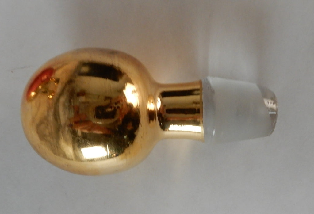 Vintage Glass Czech Bohemia Hand-Painted Red Cruet with Stopper