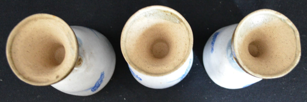 3 Pottery Goblets/Chalice-Drip Glaze-with Earthtones Unsigned