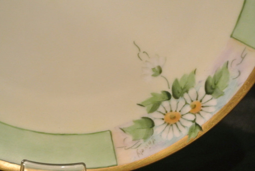 4 Haviland France Plates with  Flowers and Gold Rims