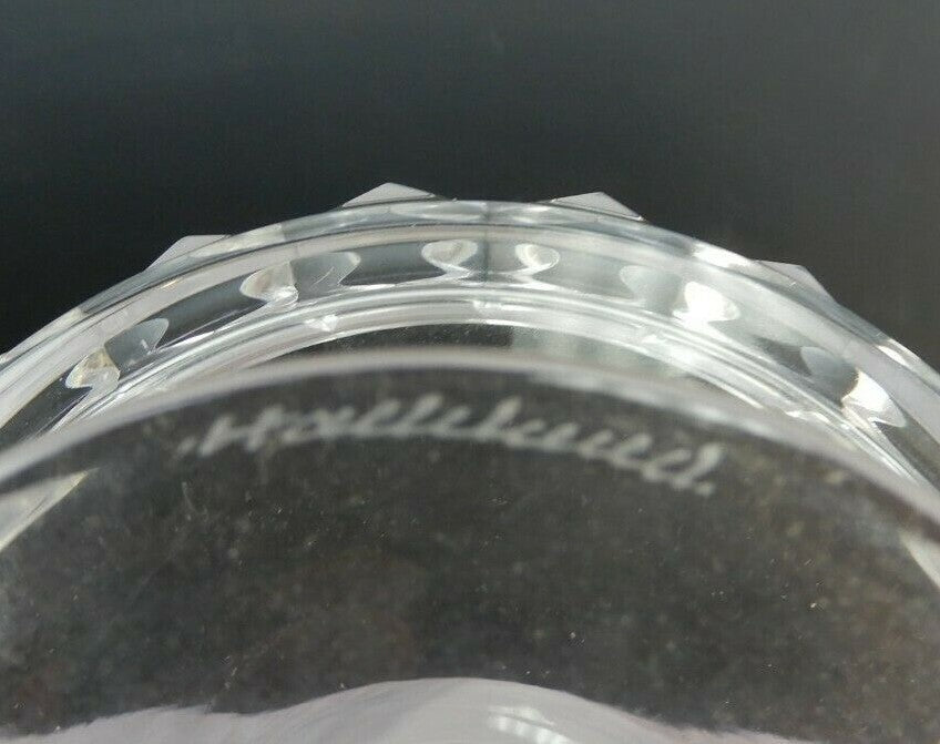 Vintage Crystal Glass Round Compote Signed