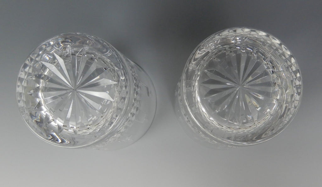 Set of Two Waterford  Crystal Happy Birthday Double Old Fashioned Glasses 12 oz