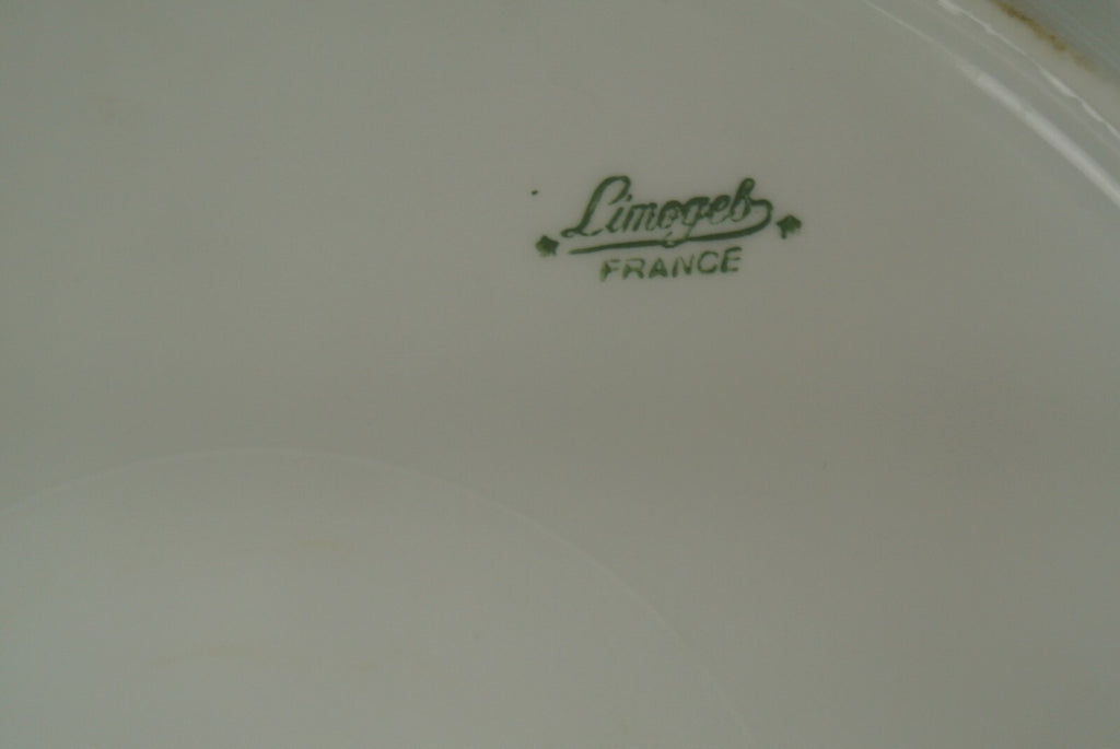 Vintage Limoges French Porcelain Scalloped Plate with Strawberries  11-1/4"