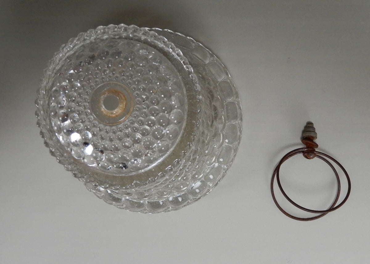 Bubbles Clear Glass Lamp Light Fixture Shade Hobnail w/Light Bulb Clip Adapter