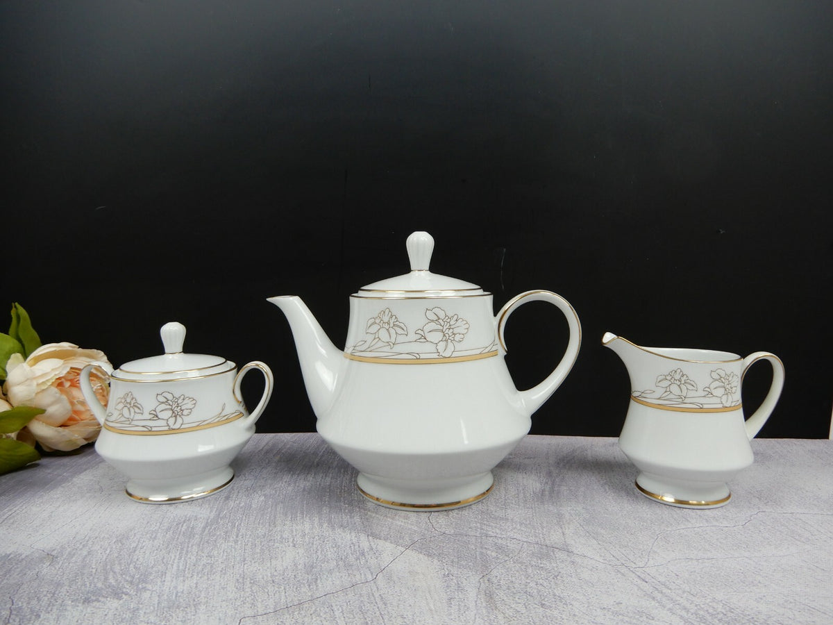 Legendary By Noritake "Cote Basque" Set of Tea Pot ,Creamer and Sugar Bowl