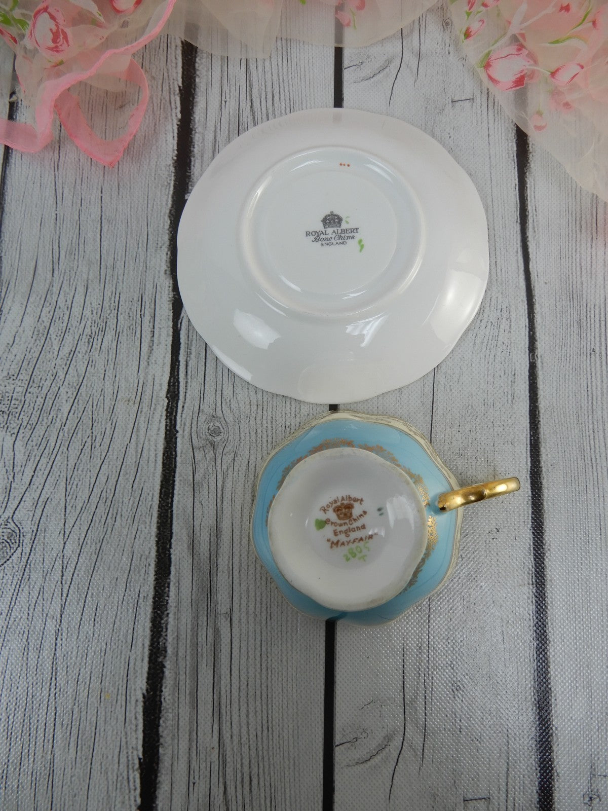 Vintage Royal Albert "Mayfair" Gold Filigree Cup and Saucer