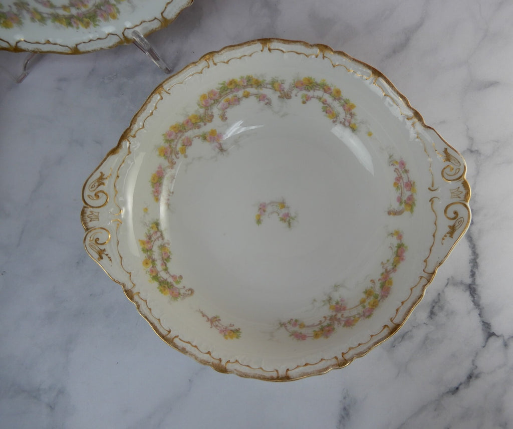 Haviland & Co Limoges Schleiger 475e Pattern Round Bowl and 10-5/8" Platter