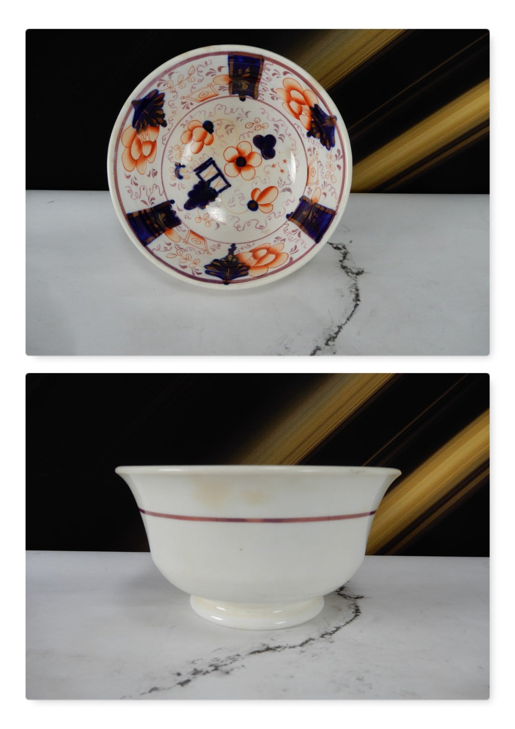 Antique Duch Gaudy Welsh Waste Bowl