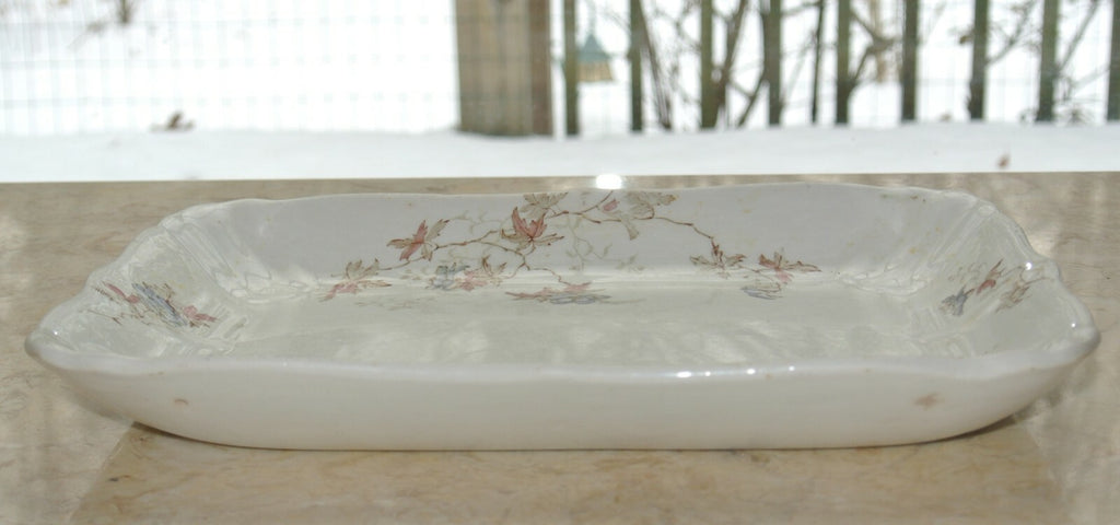 Vintage John Maddock,England Vitrified Rectangle  Platter, Vine Pattern 10-3/8"