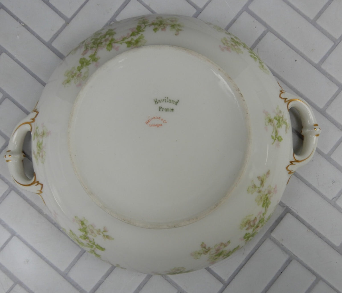 Vintage Haviland Limoges Schleiger 61l Pattern Vegetable Bowl With Repaired Lid