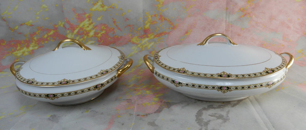 Set of Two Vintage Noritake Morimura "THE CEYLON"  Covered Serving Bowls