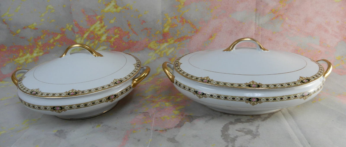 Set of Two Vintage Noritake Morimura "THE CEYLON"  Covered Serving Bowls
