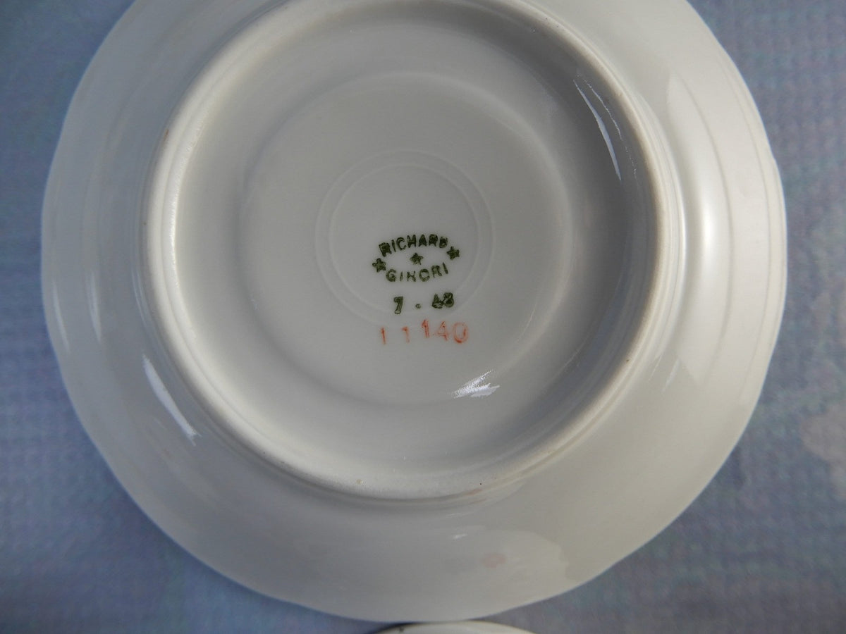 Richard Ginori Demitasse Cups and Saucers Set: Floral Italian Decor