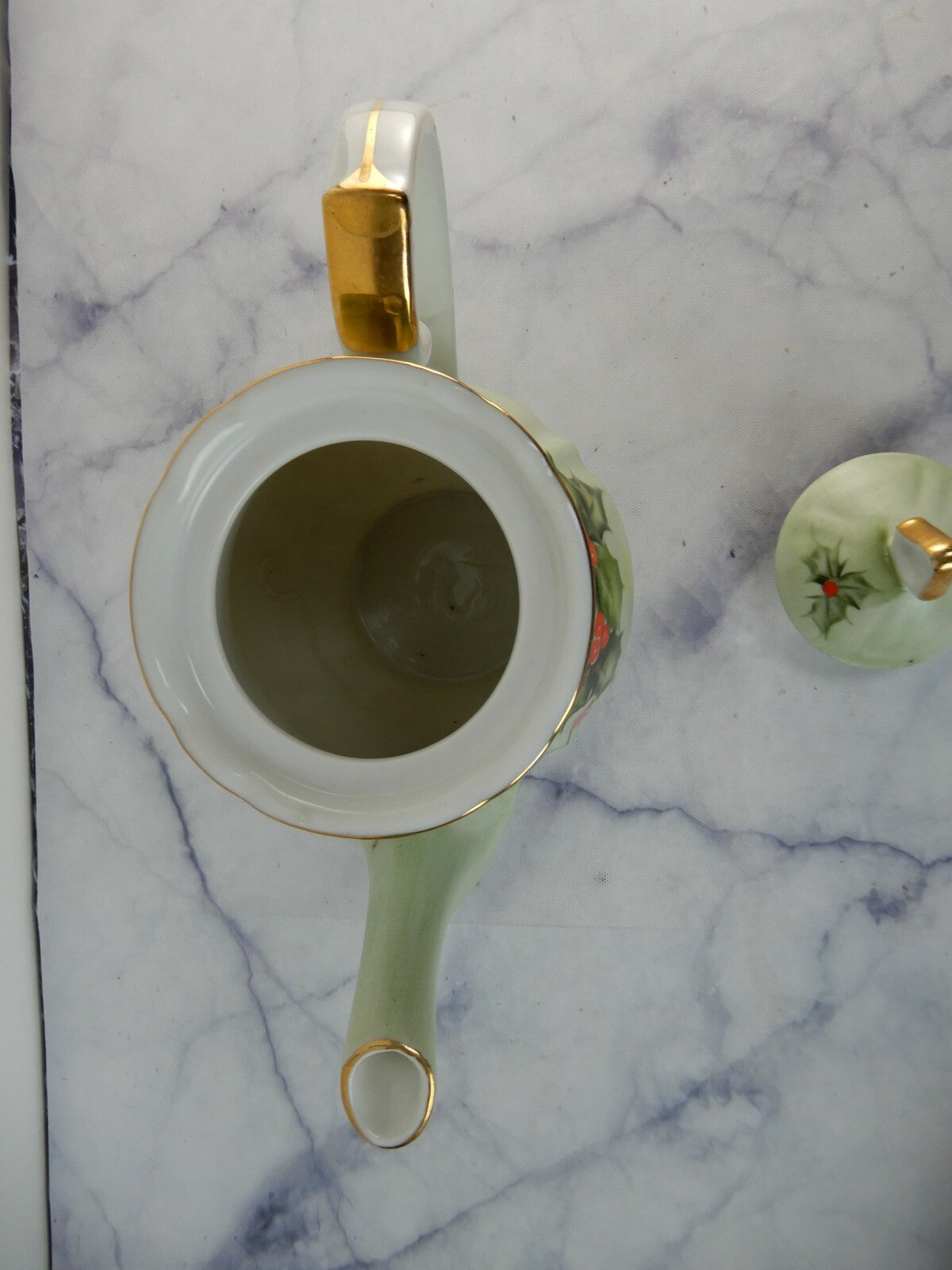 Vintage Hand Painted Hollies Coffee Pot Made in Japan XP-4B