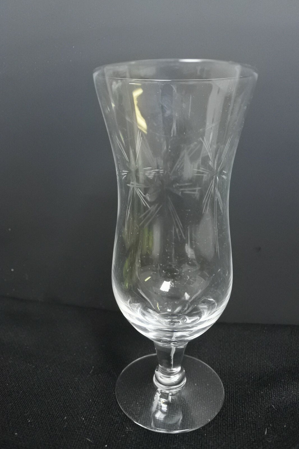 Pair Of Vintage Starburst Pattern Wine Goblets