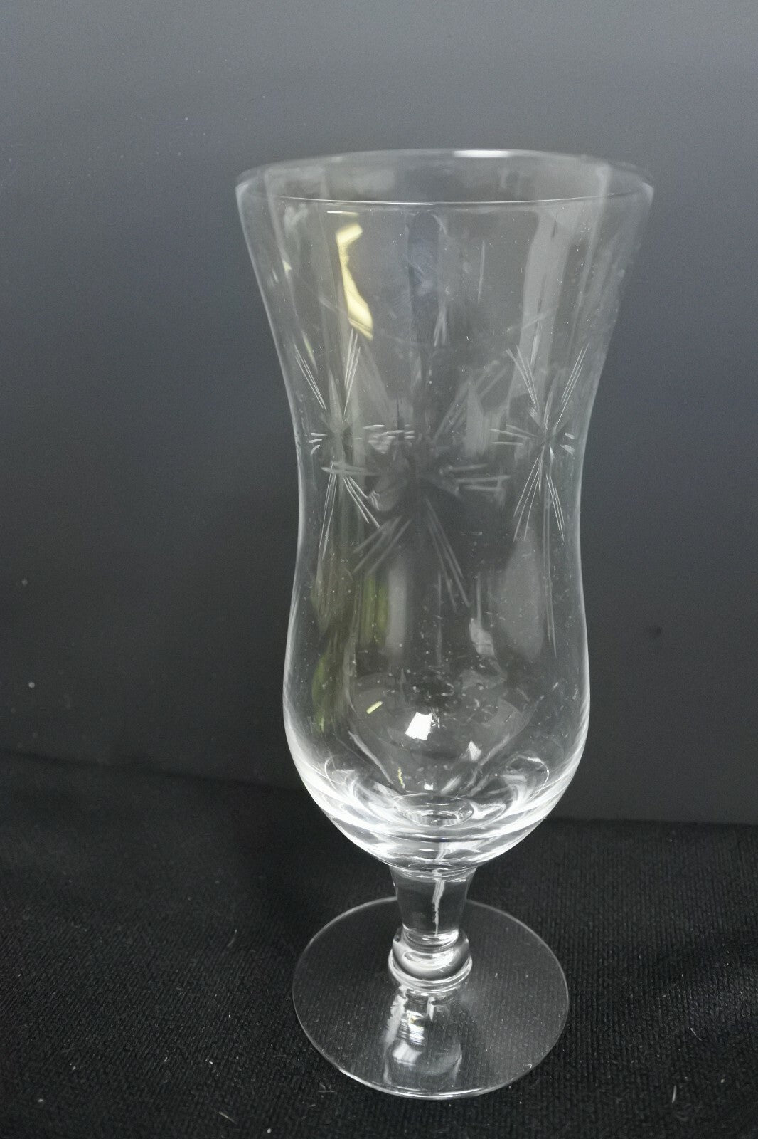 Pair Of Vintage Starburst Pattern Wine Goblets