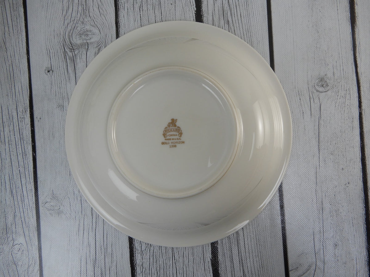 Vintage Pickard Gold Horizon~ Round Bowl, Creamer and Sugar Bowl Made in U.S.A.