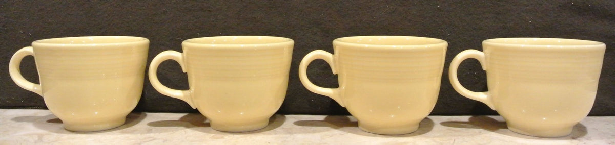 4 Yellow Fiesta Cups Homer Laughlin Fiestaware
