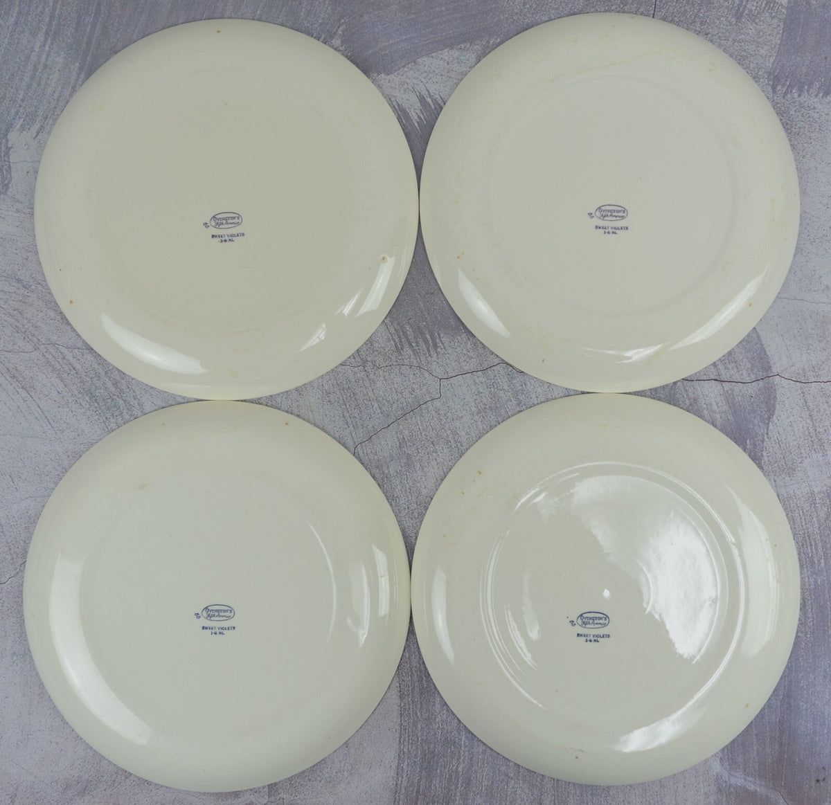 Ovington's "Fifth Avenue" Sweet Violets 10" Dinner Plate Set of Four