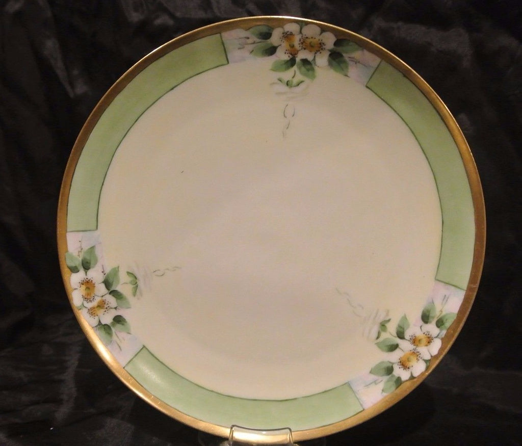 4 Haviland France Plates with  Flowers and Gold Rims