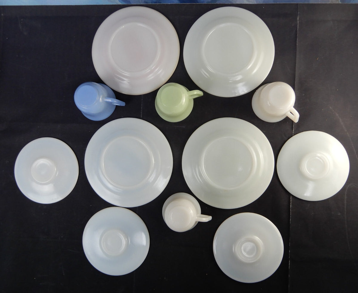 Vintage 1940's Little Hostess Child's Pastel Tea Set- Hazel Atlas 12 Pieces