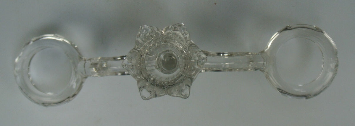 vintage CAMBRIDGE Clear Glass Esperne Flower Candleholder Arm