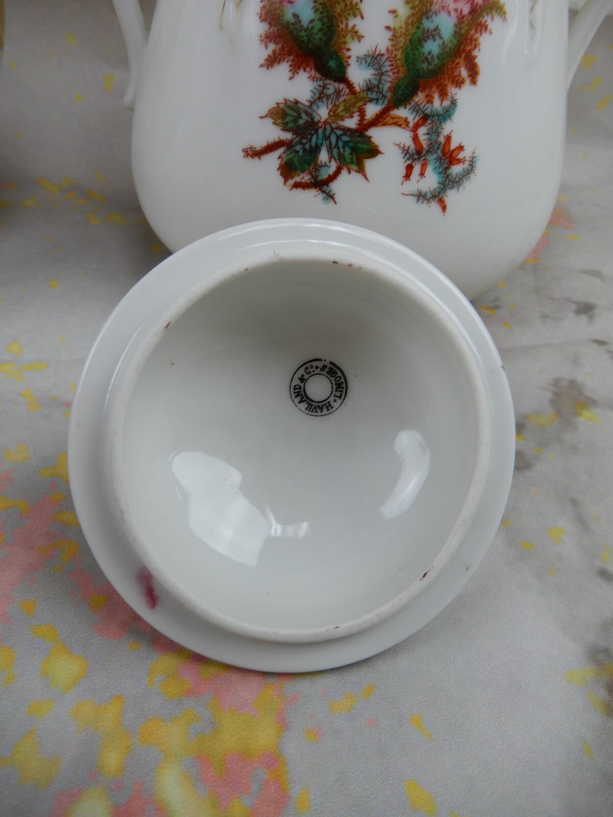 Vintage Haviland Limoge France "Moss Rose" Large Coffee Pot,Creamer ,Sugar Bowl