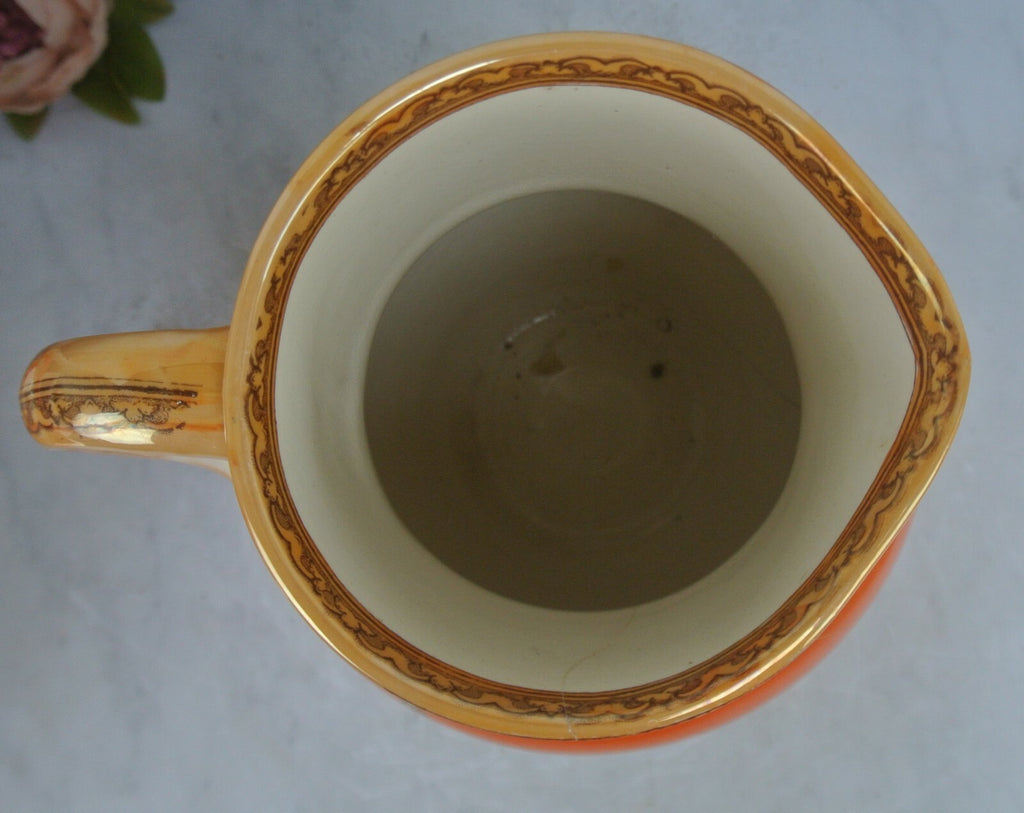 Vintage Furnival Ironstone Pottery Pitcher with Lion Fighter