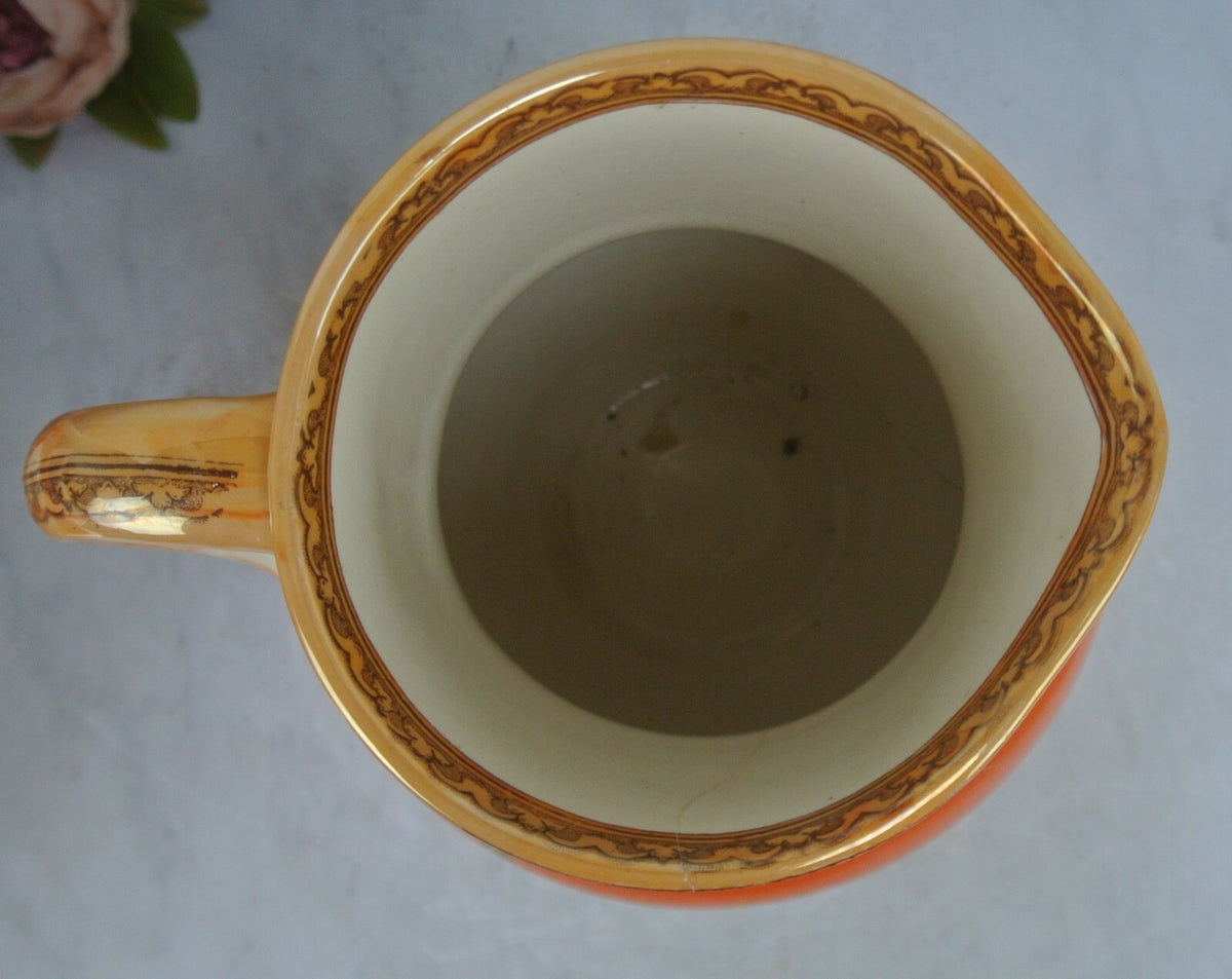 Vintage Furnival Ironstone Pottery Pitcher with Lion Fighter