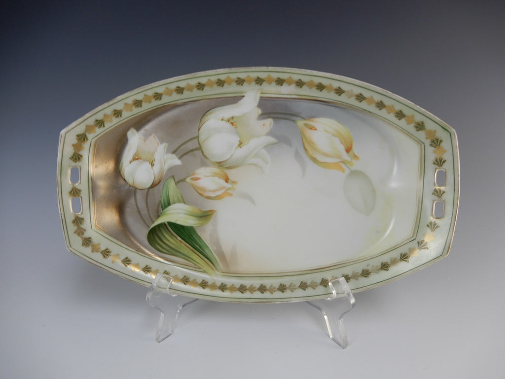 RS Prussia Reinhold Schlegelmilch Tillowitz Porcelain 11" Oval Shallow Tray