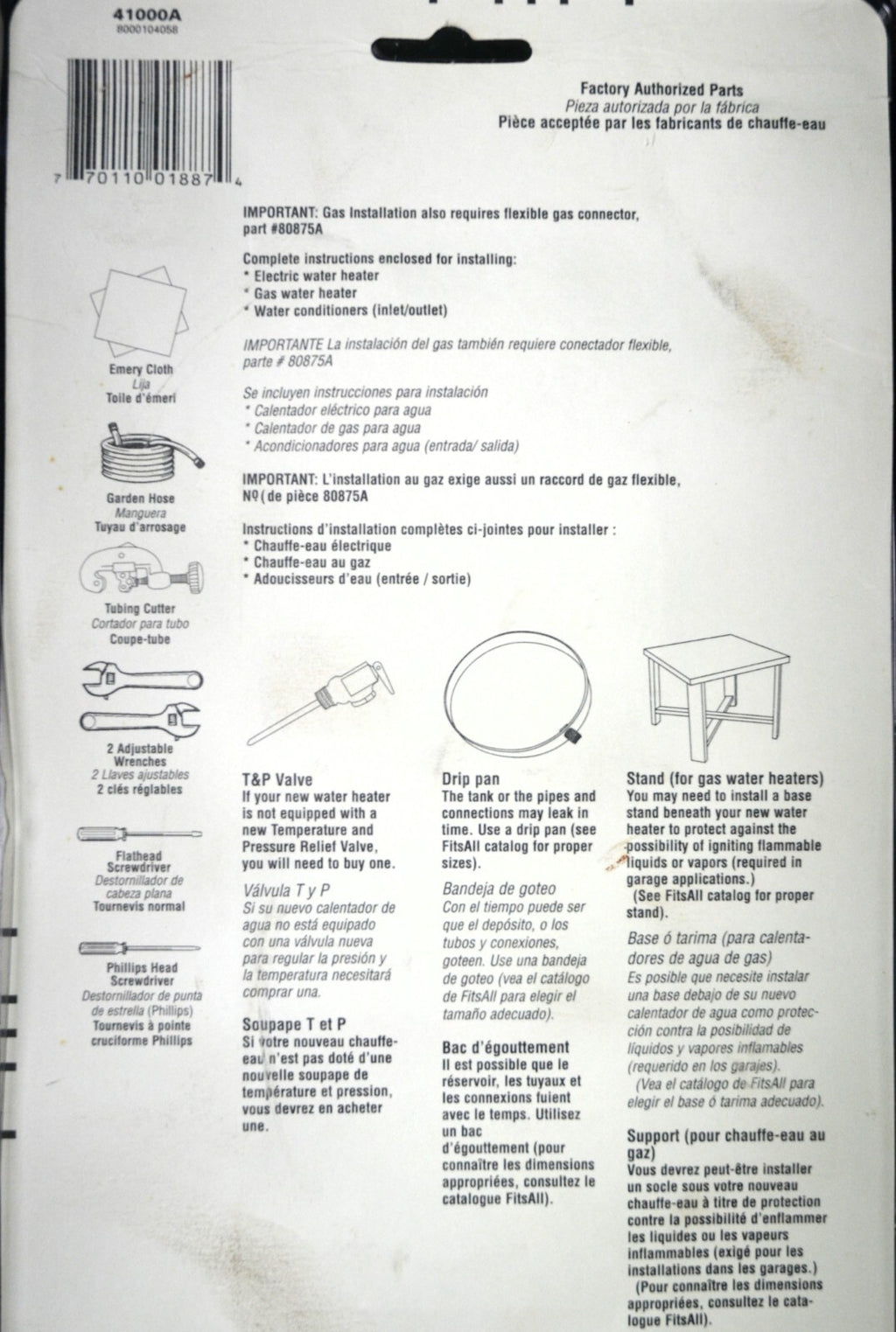 FITSALL 41000A Universal Installation Kit (For Water Heater)