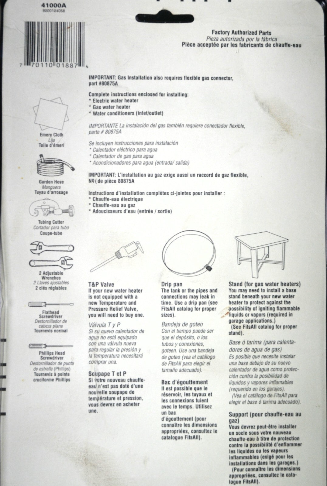 FITSALL 41000A Universal Installation Kit (For Water Heater)