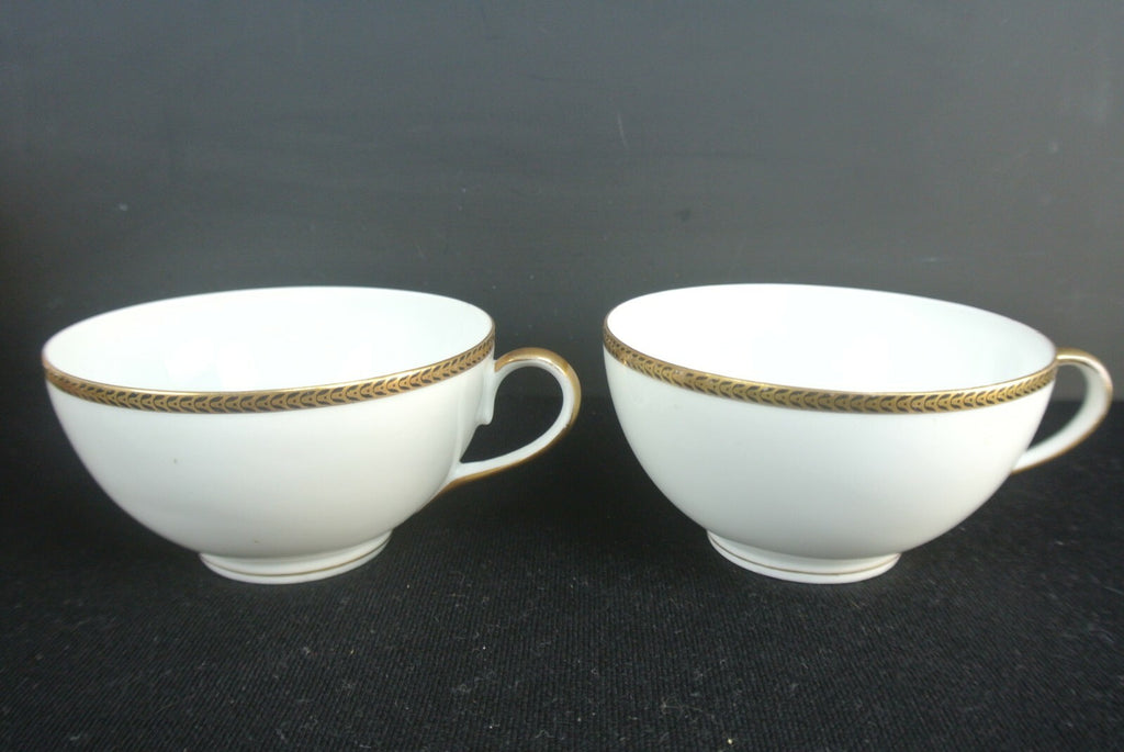 Vtg Edelstein Bavaria Teacup And Saucer Gold And Black Trim Set Of 3