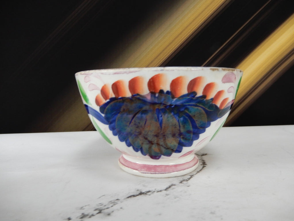 Antique Duch Gaudy Welsh Regout Grape Pattern Small Bowl