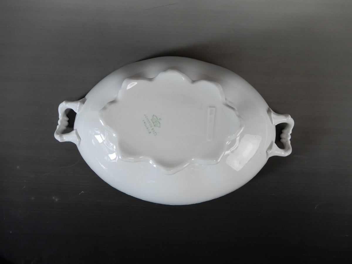 Antique Johnson Brothers White Ironstone Tureen Tariff mark 1913-1930