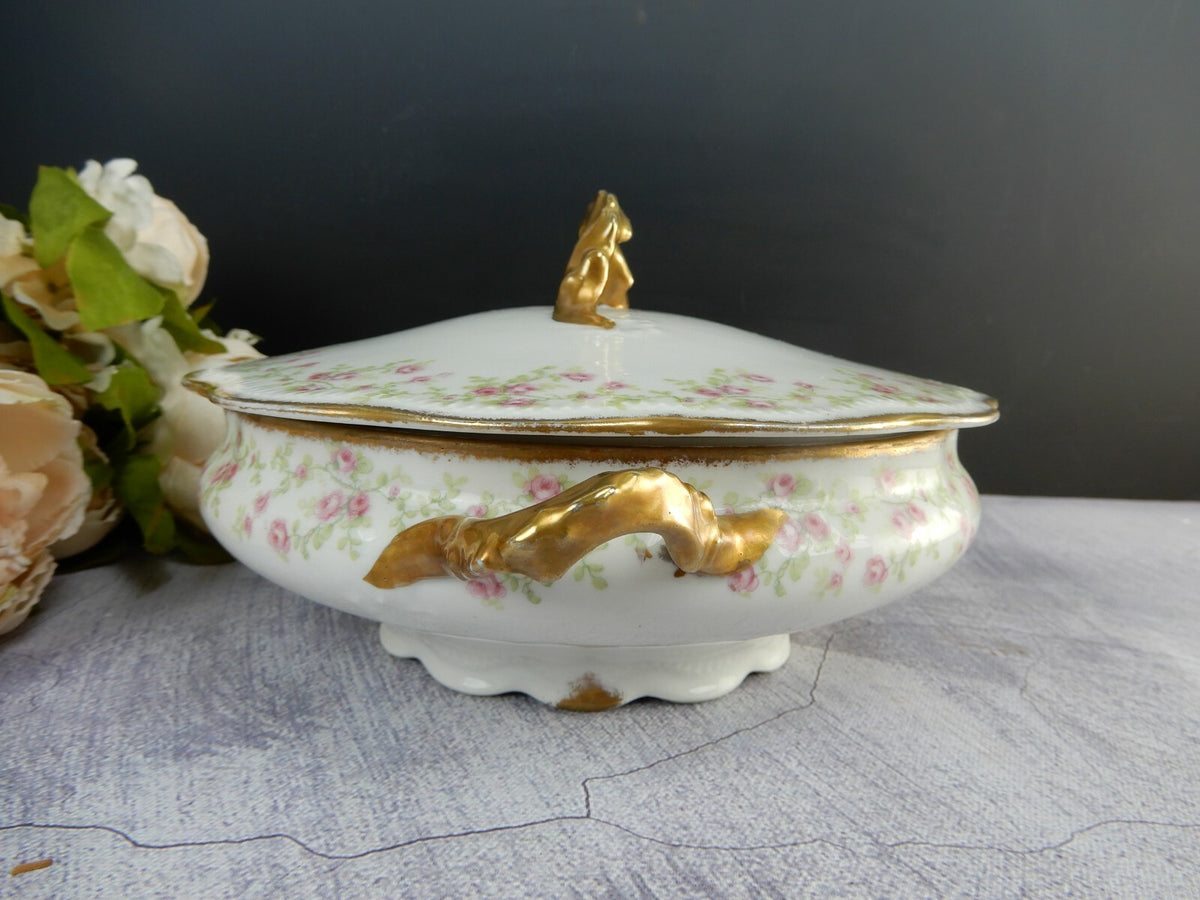 Vtge BT Co. Burley And Tyrrell China Chicago Flowers Round Lidded Serving Bowl