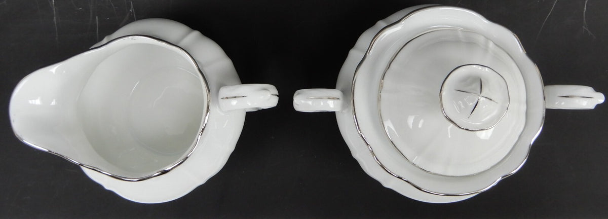 Vintage Fine Bohemian China Czechoslovakia "Contesa"~ Sugar Bowl & Creamer