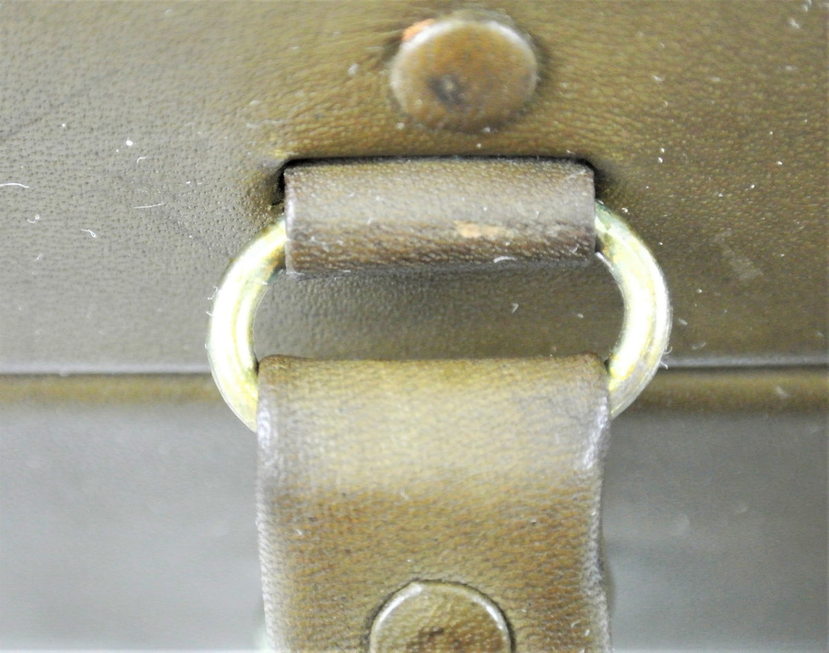 Original 1940s 1950s Vintage Light Brown Leather Luggage Suitcase