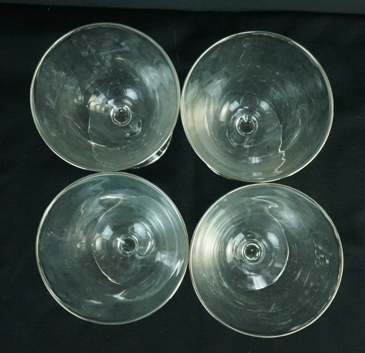 Lot of 4 Vintage Silver Rimmed Water/Wine Glasses 6.5''