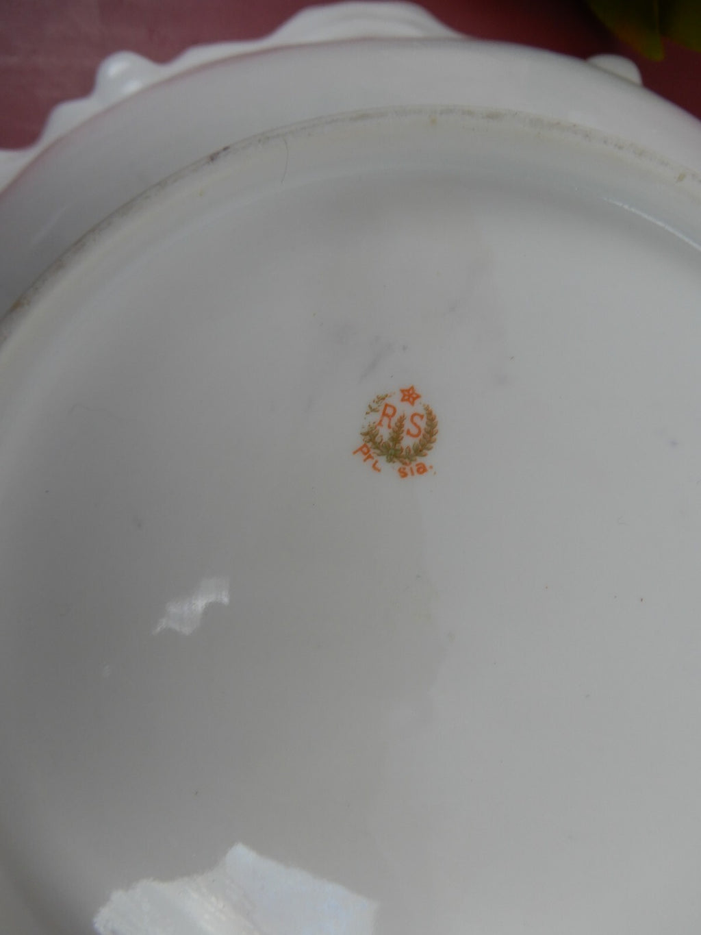 Antique RS Prussia Old Red Mark Bouquet of Roses Porcelain "Bowl" 10-3/4" Wide