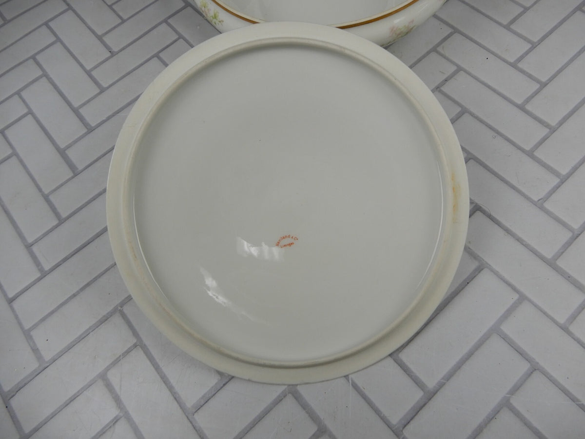 Vintage Haviland Limoges Schleiger 61l Pattern Vegetable Bowl With Repaired Lid