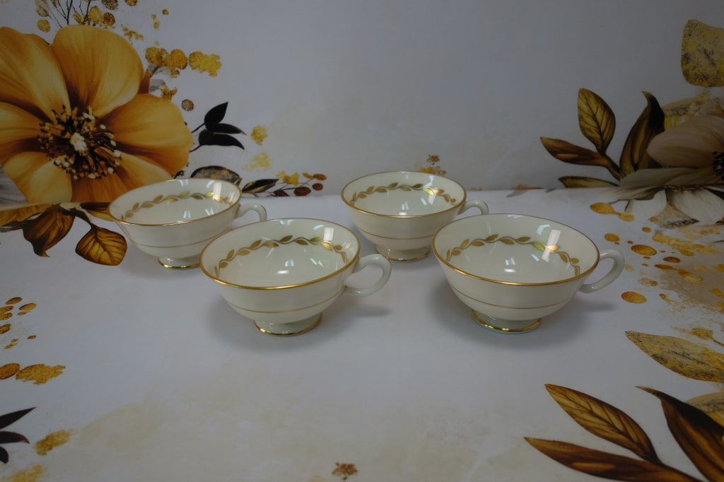 Set of Four Lenox Golden Wreath 0-313 Orphan Cups
