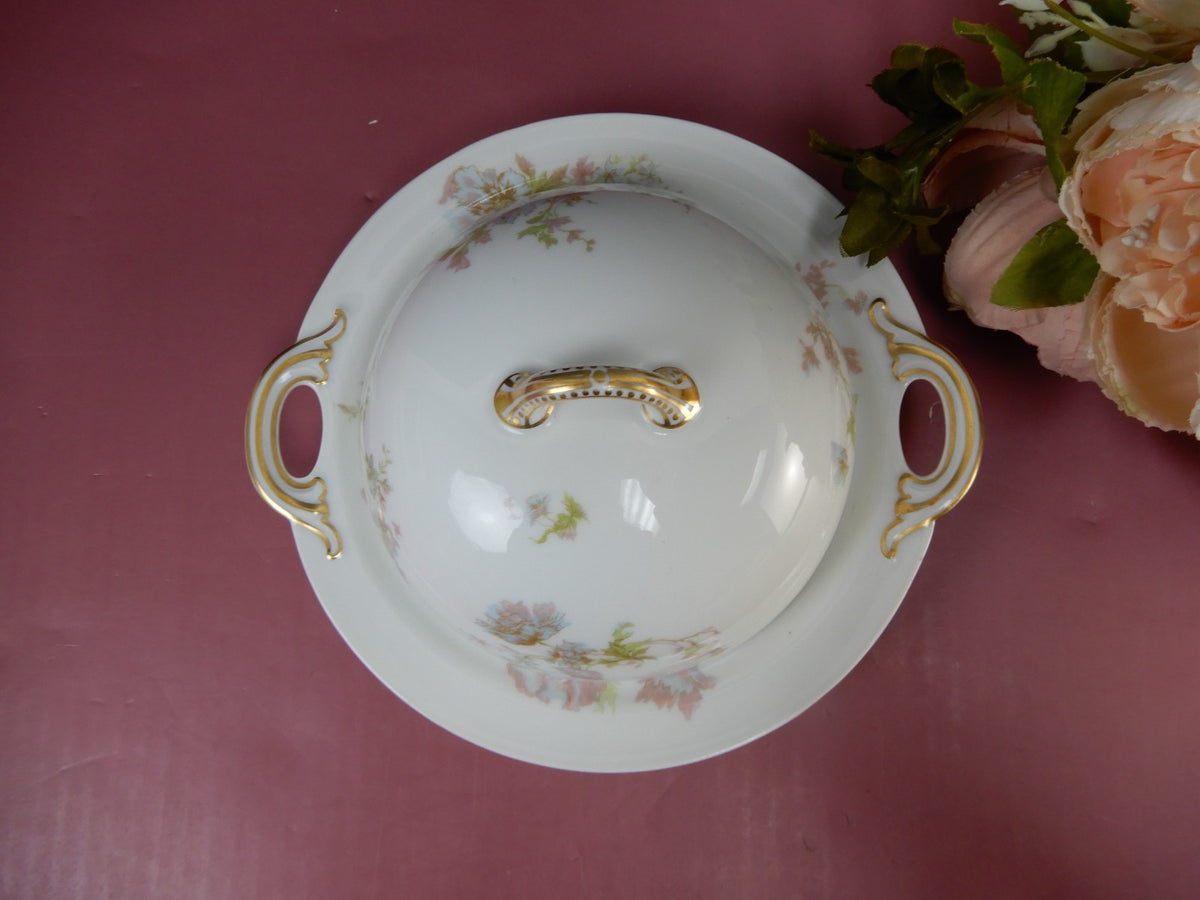 Vintage Haviland Limoges Schleiger 79  Covered Butter or Cheese Dish W/Strainer