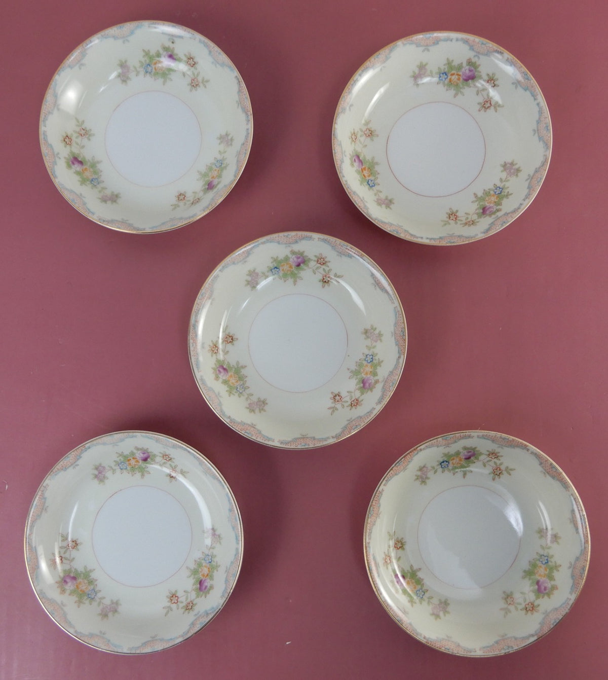 Vintage Set of 5 "Mayfair China" Made in Japan Dessert Bowls
